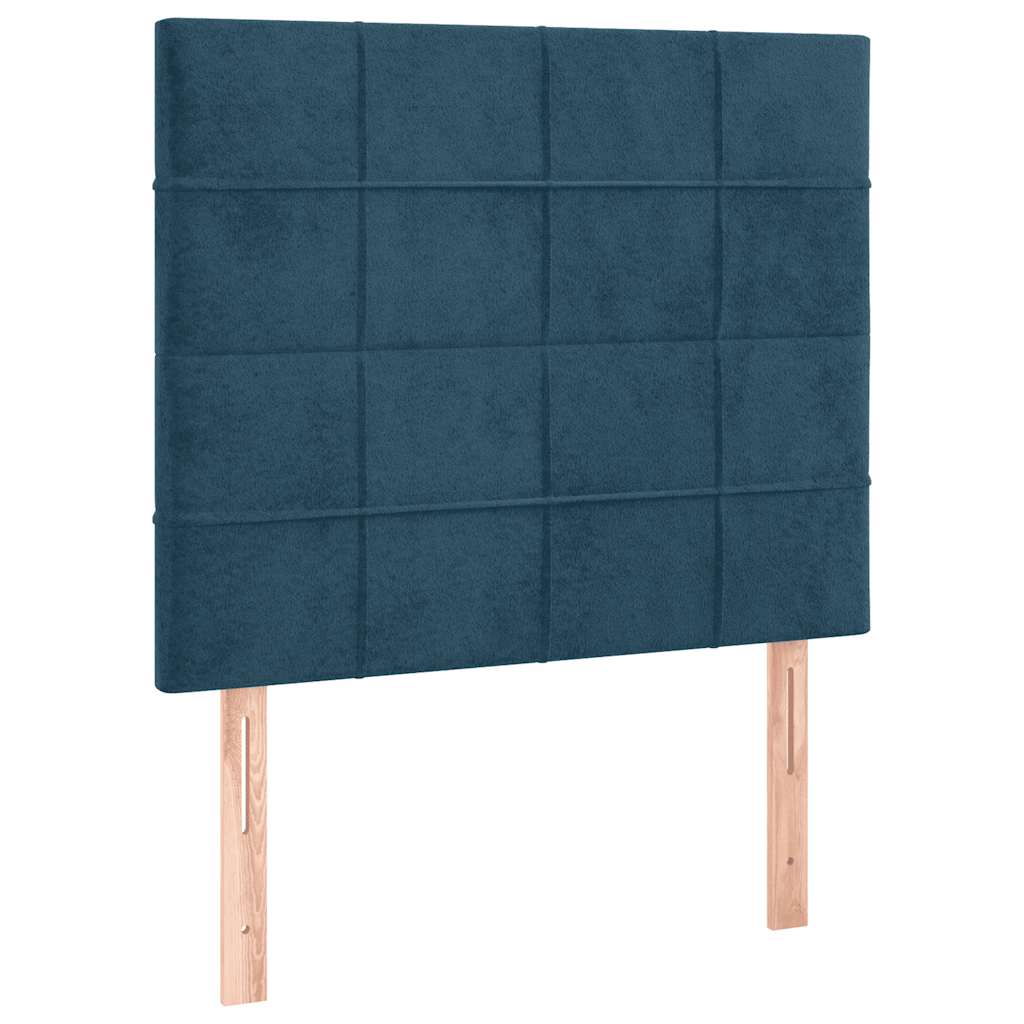 Giroletto a Molle con Materasso Blu Scuro 100x200 cm in Velluto | homemem39