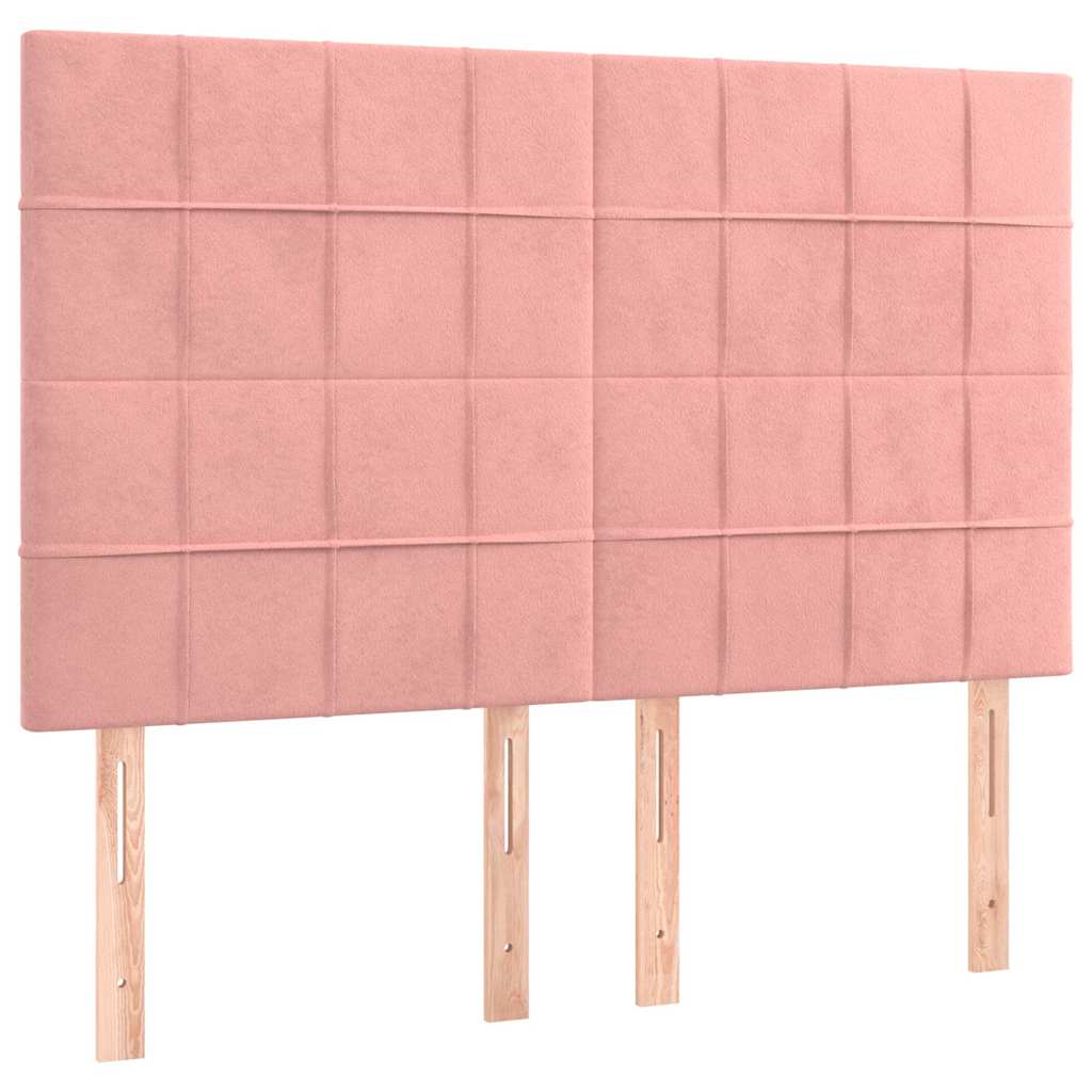 Giroletto a Molle con Materasso Rosa 140x200 cm in Velluto