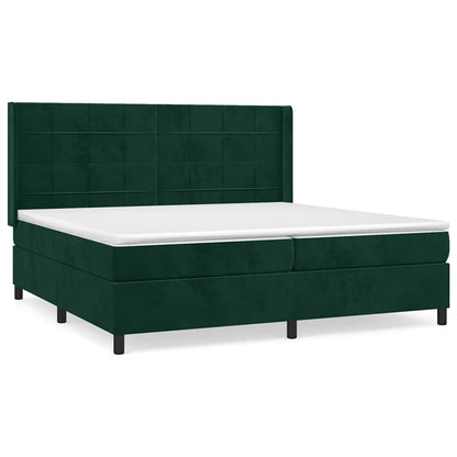Giroletto a Molle con Materasso Verde Scuro 200x200 cm Velluto | homemem39