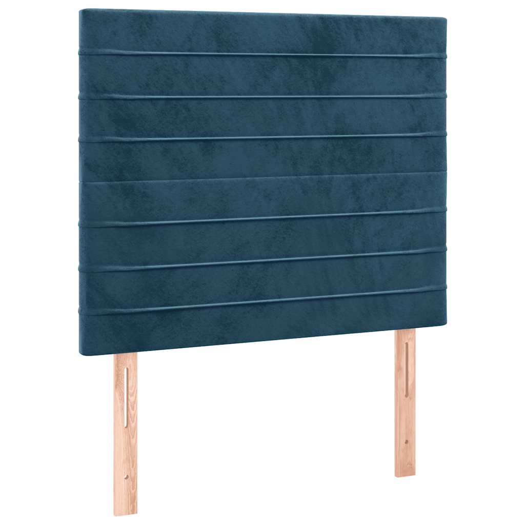 Giroletto a Molle con Materasso Blu Scuro 80x200 cm in Velluto | homemem39