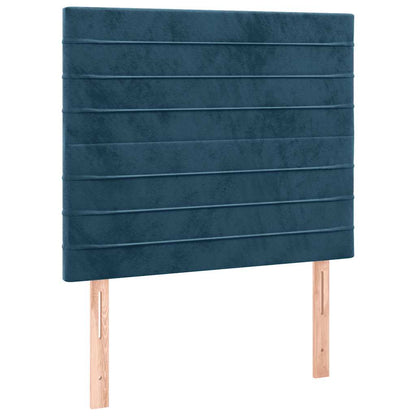 Giroletto a Molle con Materasso Blu Scuro 90x200 cm in Velluto | homemem39