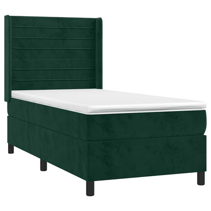 Giroletto a Molle con Materasso Verde Scuro 100x200 cm Velluto | homemem39