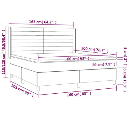 Giroletto a Molle con Materasso Verde Scuro 160x200 cm Velluto | homemem39