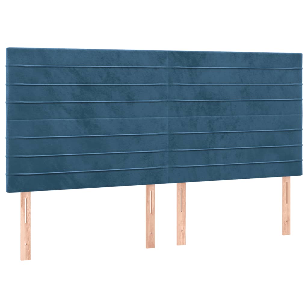 Giroletto a Molle con Materasso Blu Scuro 200x200 cm in Velluto | homemem39
