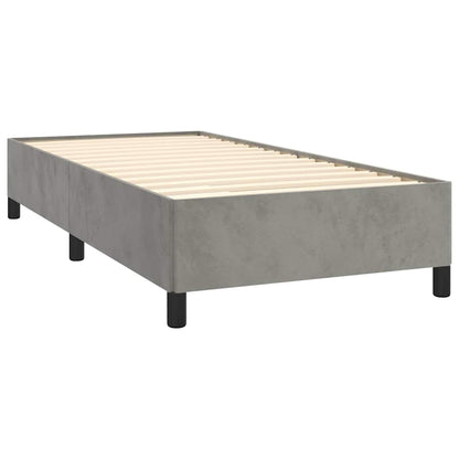 Giroletto a Molle con Materasso Grigio Chiaro 80x200 cm Velluto