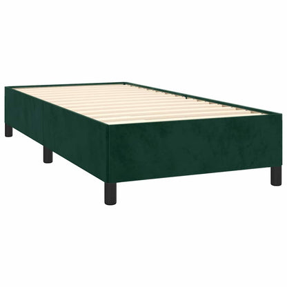 Giroletto a Molle con Materasso Verde Scuro 80x200 cm Velluto
