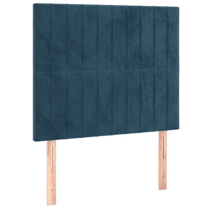 Giroletto a Molle con Materasso Blu Scuro 90x190 cm in Velluto | homemem39
