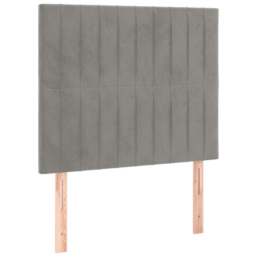 Giroletto a Molle con Materasso Grigio Chiaro 90x200 cm Velluto
