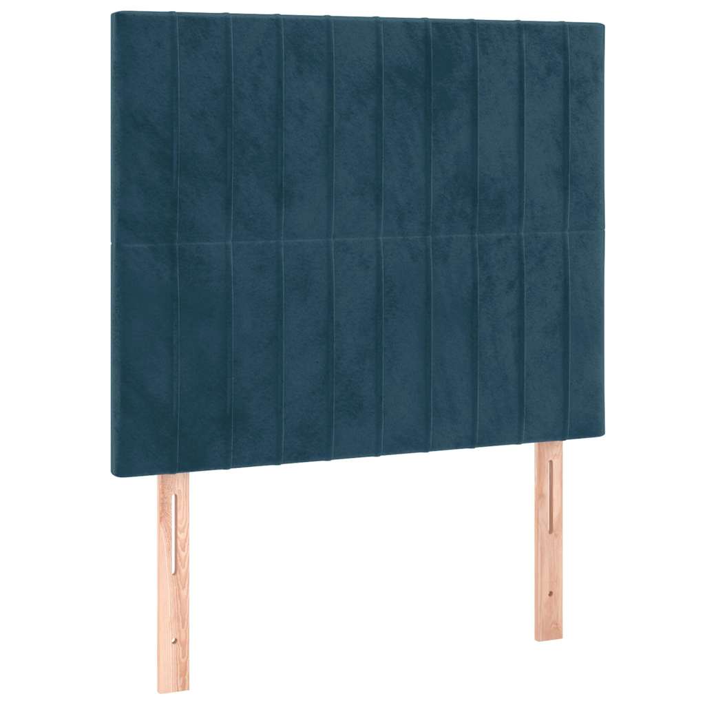 Giroletto a Molle con Materasso Blu Scuro 100x200 cm in Velluto | homemem39