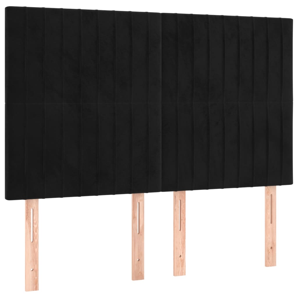 Giroletto a Molle con Materasso Nero 140x190 cm in Velluto | homemem39