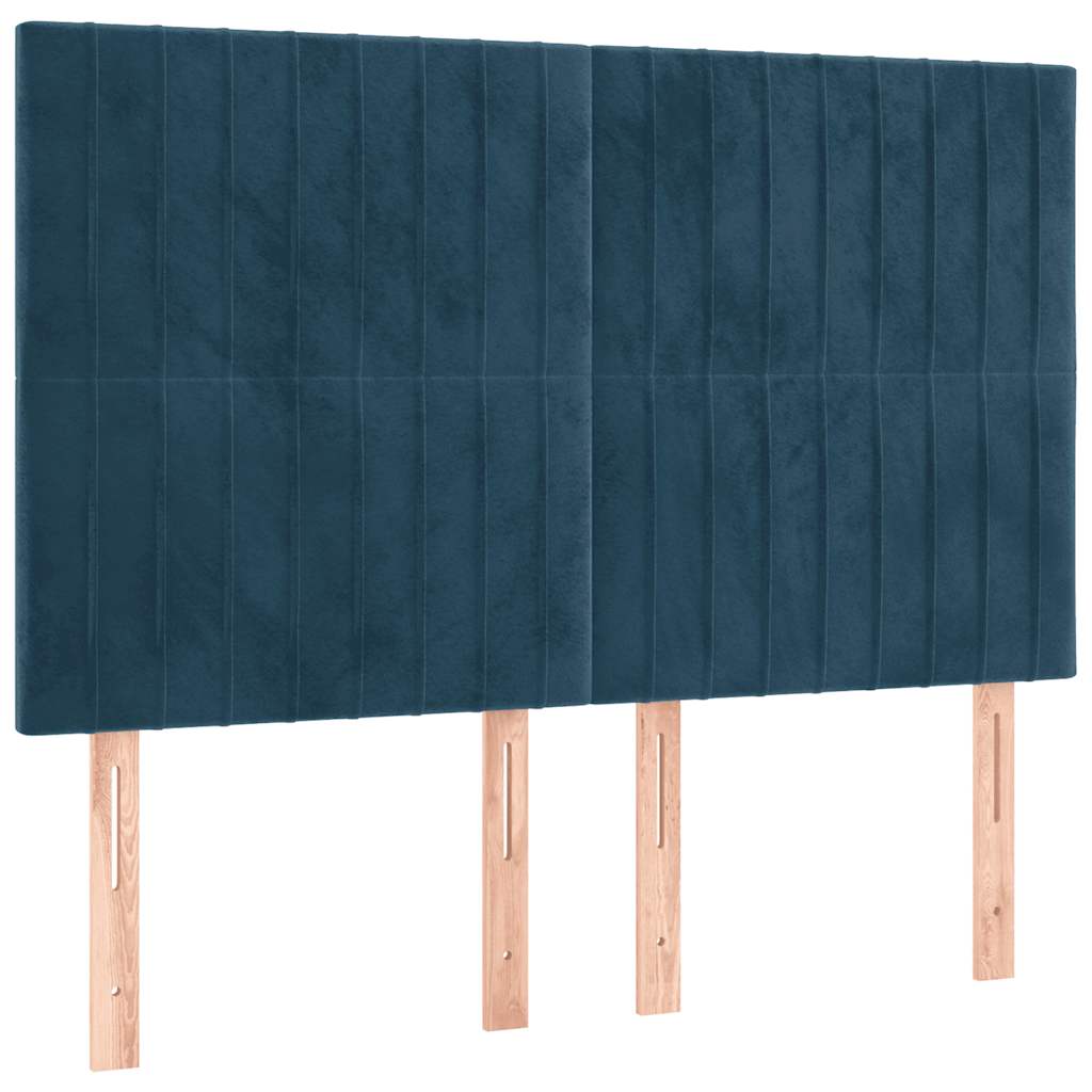 Giroletto a Molle con Materasso Blu Scuro 140x190 cm in Velluto | homemem39