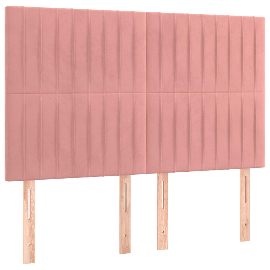 Giroletto a Molle con Materasso Rosa 140x190 cm in Velluto