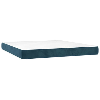 Giroletto a Molle con Materasso Blu Scuro 180x200 cm in Velluto | homemem39