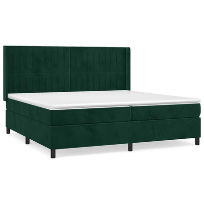Giroletto a Molle con Materasso Verde Scuro 200x200 cm Velluto | homemem39