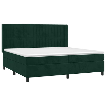 Giroletto a Molle con Materasso Verde Scuro 200x200 cm Velluto | homemem39