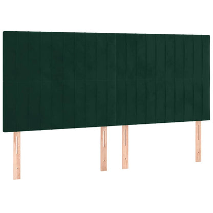 Giroletto a Molle con Materasso Verde Scuro 200x200 cm Velluto | homemem39