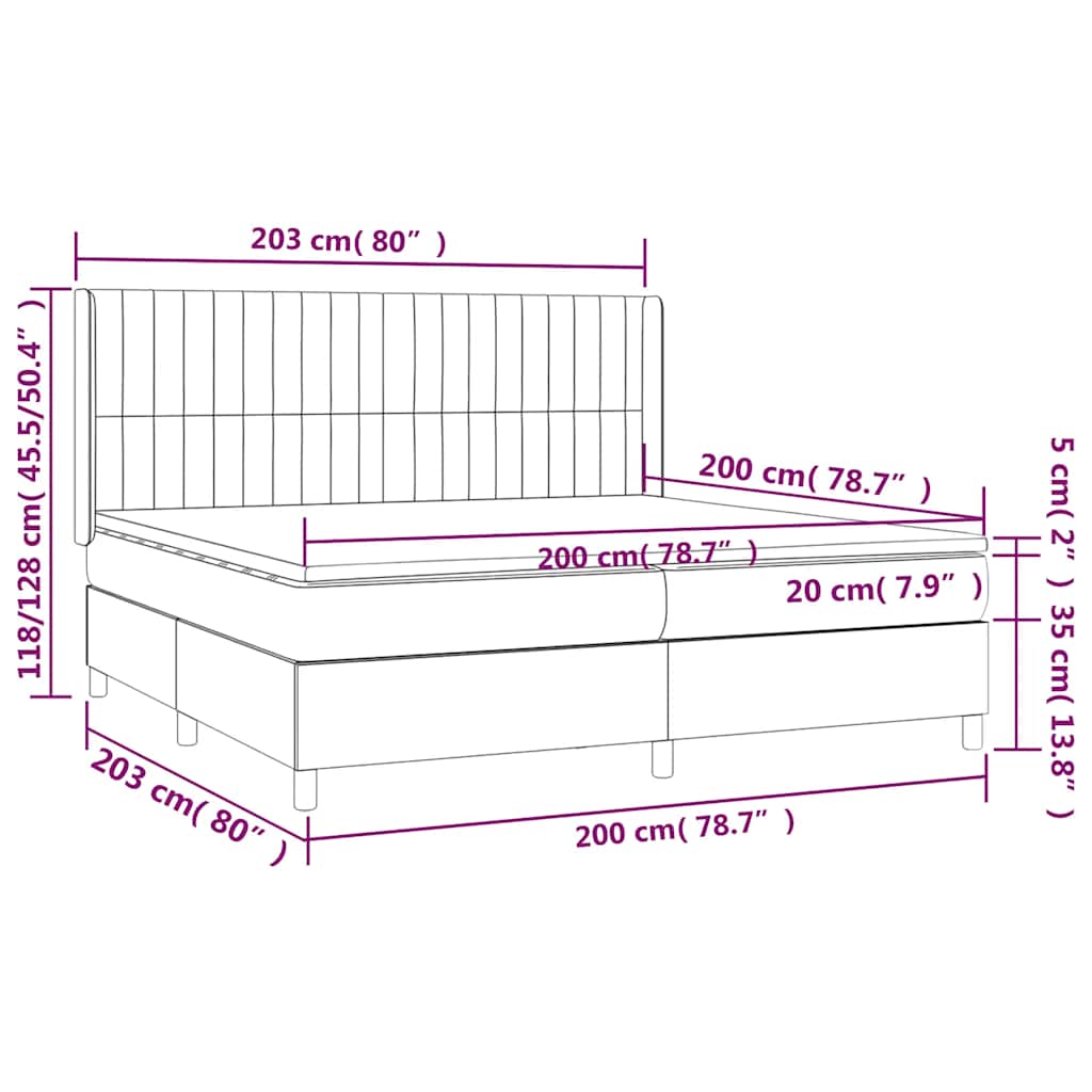 Giroletto a Molle con Materasso Verde Scuro 200x200 cm Velluto | homemem39