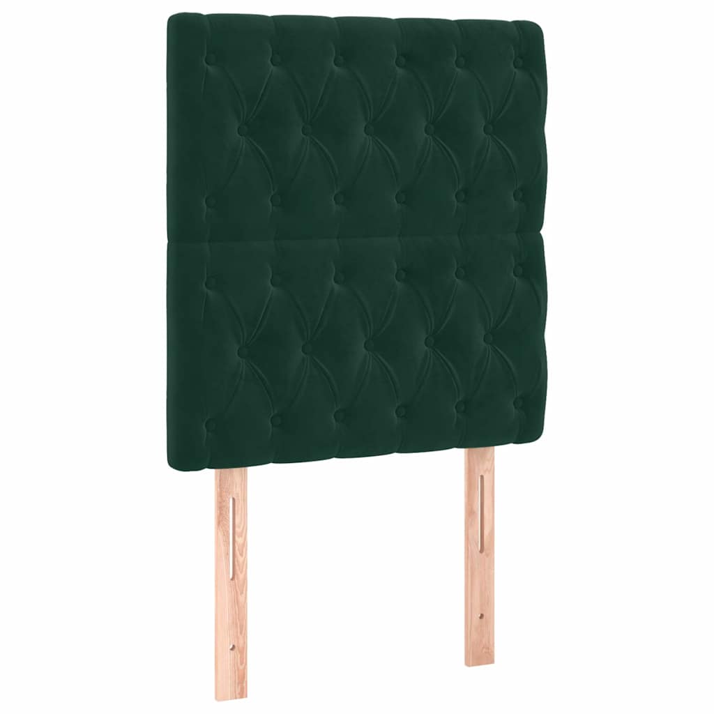 Giroletto a Molle con Materasso Verde Scuro 80x200 cm Velluto