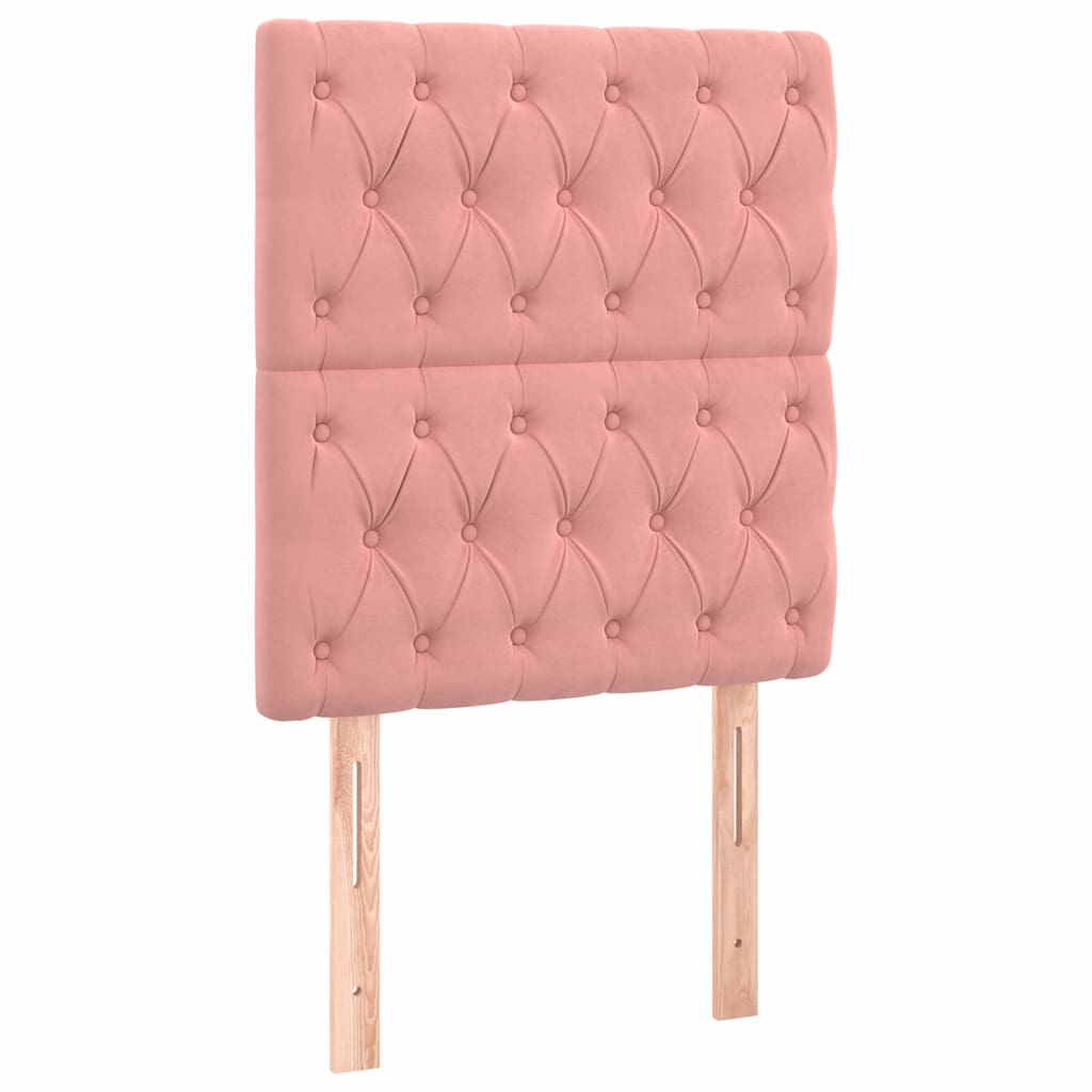 Giroletto a Molle con Materasso Rosa 80x200 cm in Velluto