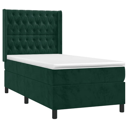 Giroletto a Molle con Materasso Verde Scuro 100x200 cm Velluto | homemem39