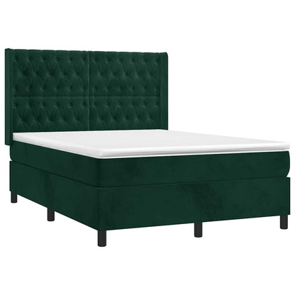 Giroletto a Molle con Materasso Verde Scuro 140x190 cm Velluto | homemem39