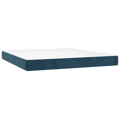 Giroletto a Molle con Materasso Blu Scuro 160x200 cm in Velluto | homemem39