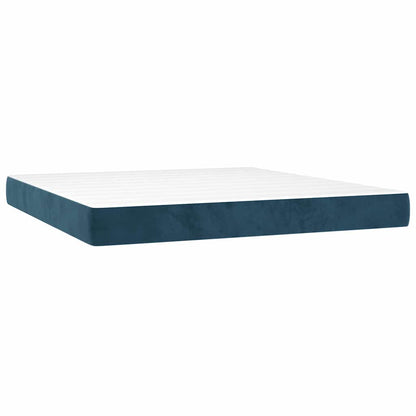 Giroletto a Molle con Materasso Blu Scuro 180x200 cm in Velluto