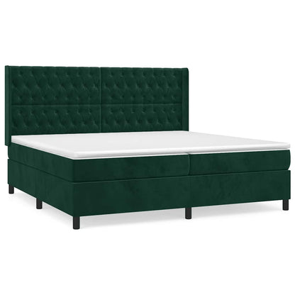 Giroletto a Molle con Materasso Verde Scuro 200x200 cm Velluto | homemem39