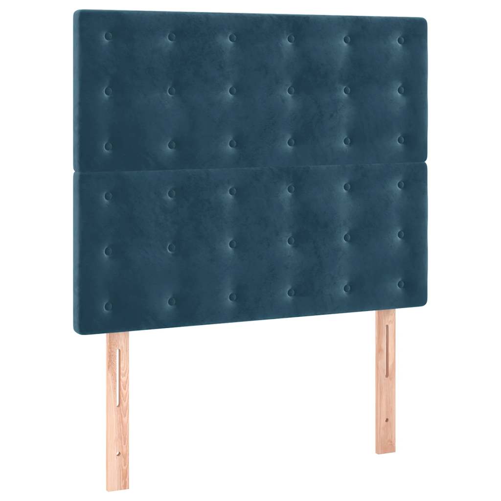 Giroletto a Molle con Materasso Blu Scuro 90x190 cm in Velluto | homemem39