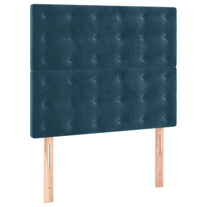 Giroletto a Molle con Materasso Blu Scuro 90x200 cm in Velluto | homemem39
