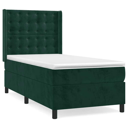 Giroletto a Molle con Materasso Verde Scuro 100x200 cm Velluto | homemem39