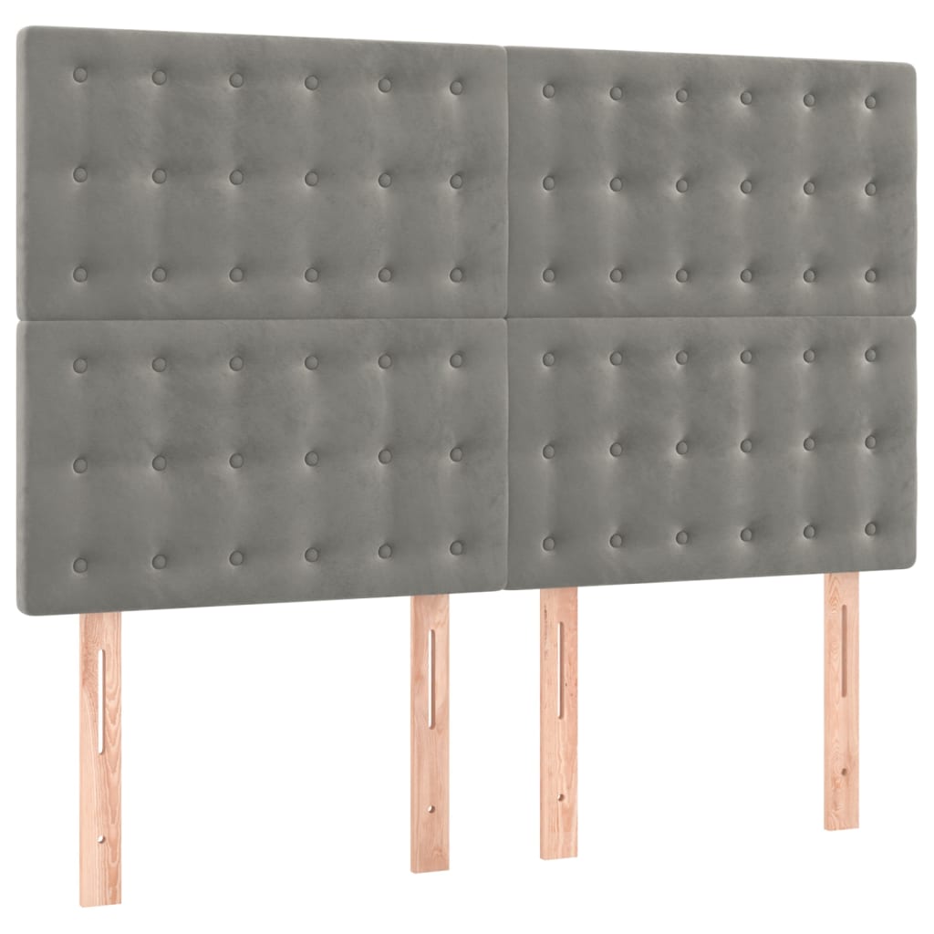 Giroletto a Molle con Materasso Grigio Chiaro 140x190cm Velluto - homemem39