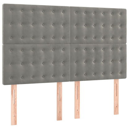 Giroletto a Molle con Materasso Grigio Chiaro 140x190cm Velluto - homemem39