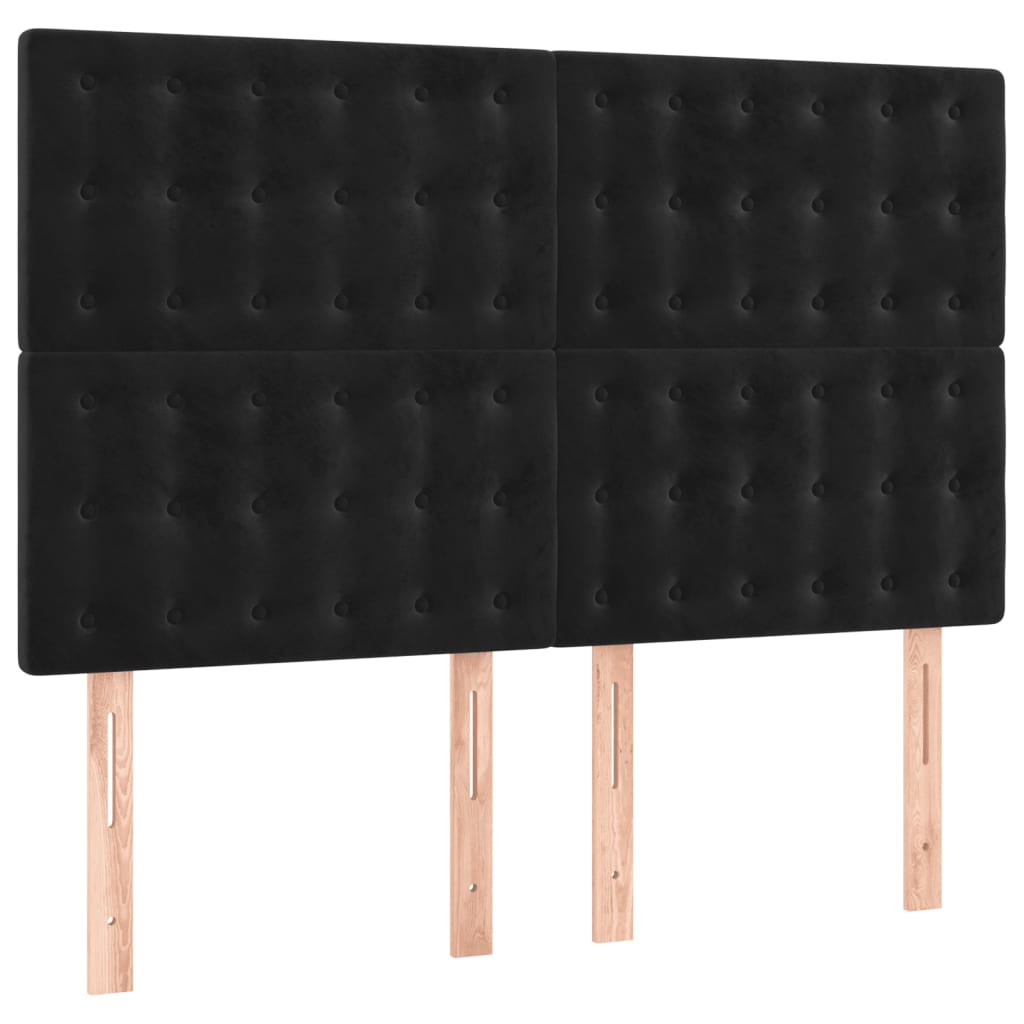 Giroletto a Molle con Materasso Nero 140x190 cm in Velluto | homemem39
