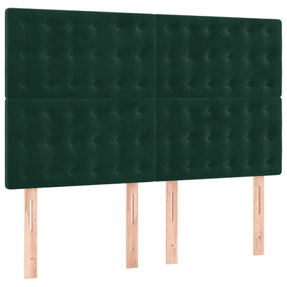 Giroletto a Molle con Materasso Verde Scuro 140x190 cm Velluto | homemem39