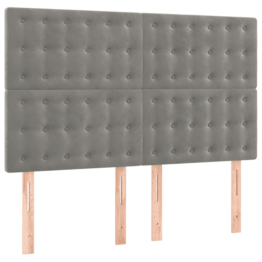 Giroletto a Molle con Materasso Grigio Chiaro 140x200cm Velluto - homemem39