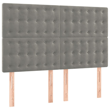 Giroletto a Molle con Materasso Grigio Chiaro 140x200cm Velluto - homemem39