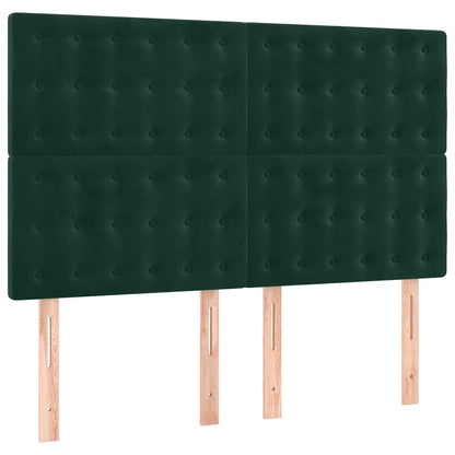 Giroletto a Molle con Materasso Verde Scuro 140x200 cm Velluto | homemem39