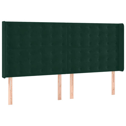 Giroletto a Molle con Materasso Verde Scuro 160x200 cm Velluto | homemem39