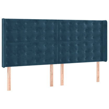 Giroletto a Molle con Materasso Blu Scuro 180x200 cm in Velluto | homemem39