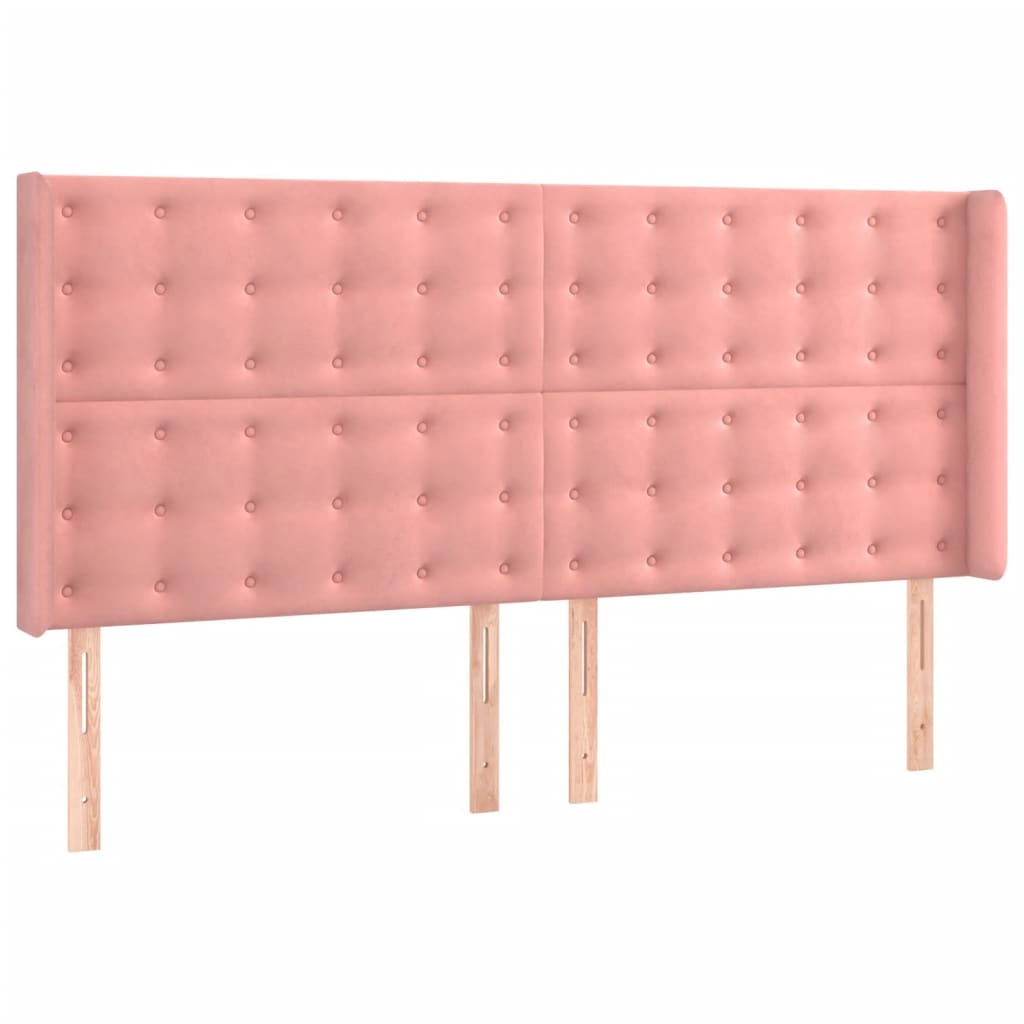 Giroletto a Molle con Materasso Rosa 180x200 cm in Velluto | homemem39