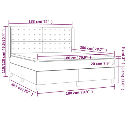 Giroletto a Molle con Materasso Rosa 180x200 cm in Velluto | homemem39