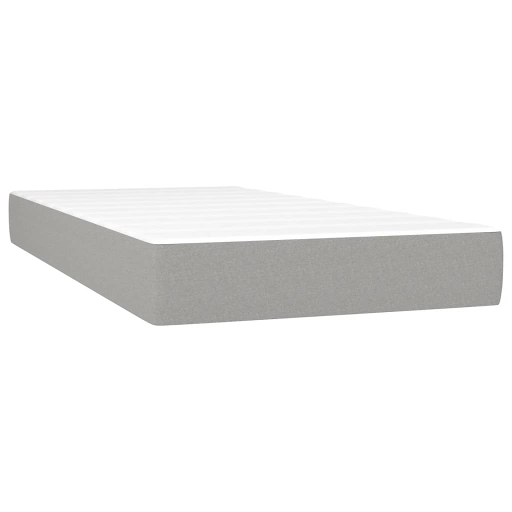 Letto a Molle Materasso e LED Grigio Chiaro 90x190 cm Tessuto | homemem39