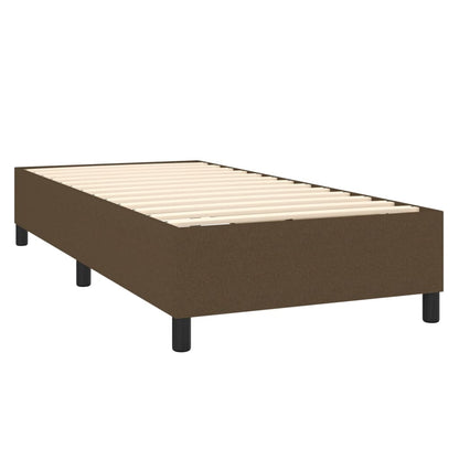 Letto a Molle Materasso e LED Marrone Scuro 90x190cm in Tessuto | homemem39