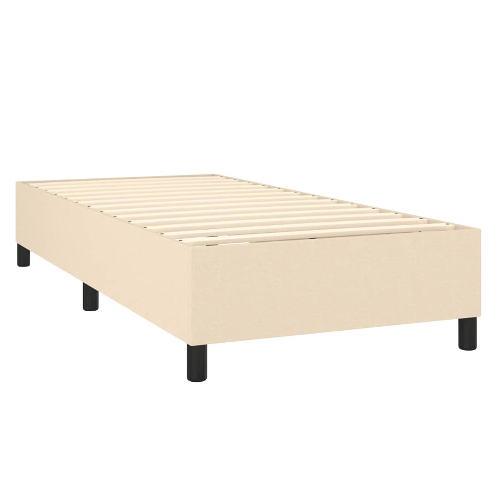 Letto a Molle con Materasso e LED Crema 90x190 cm in Tessuto | homemem39