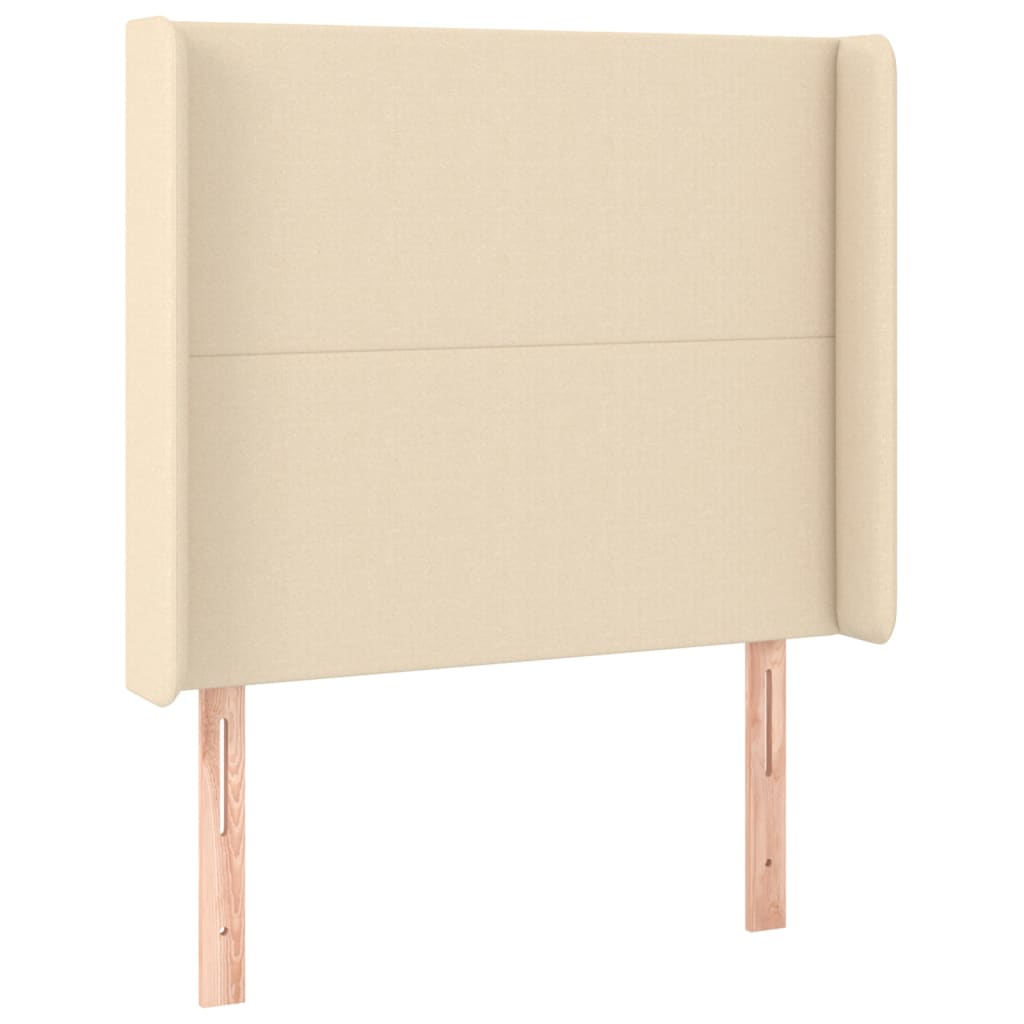 Letto a Molle con Materasso e LED Crema 90x190 cm in Tessuto | homemem39