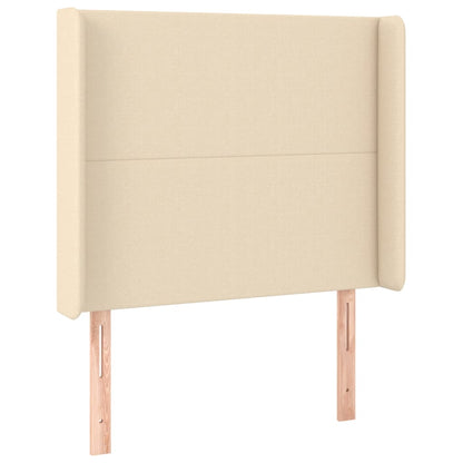 Letto a Molle con Materasso e LED Crema 90x190 cm in Tessuto | homemem39
