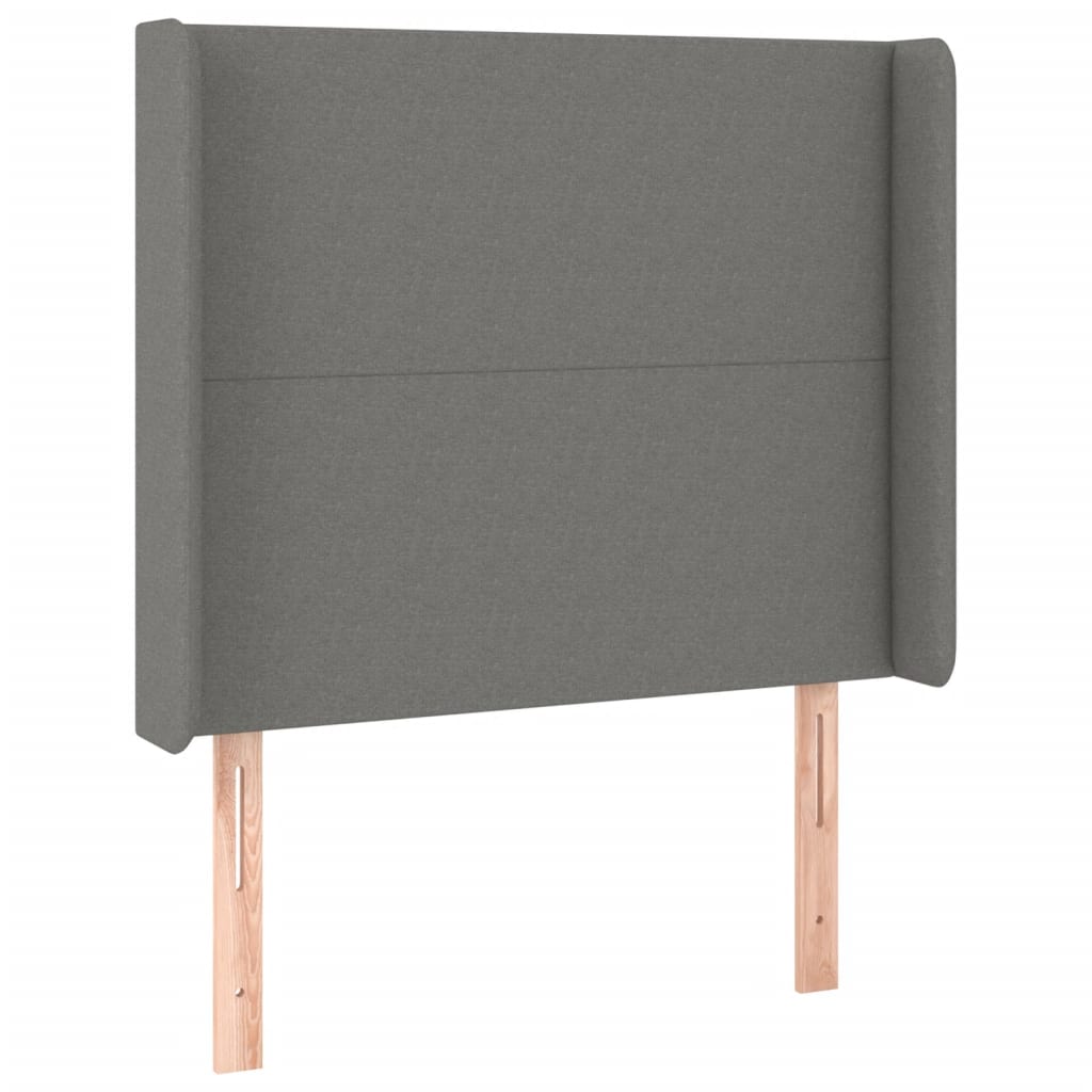 Letto a Molle Materasso e LED Grigio Scuro 90x200 cm in Tessuto | homemem39