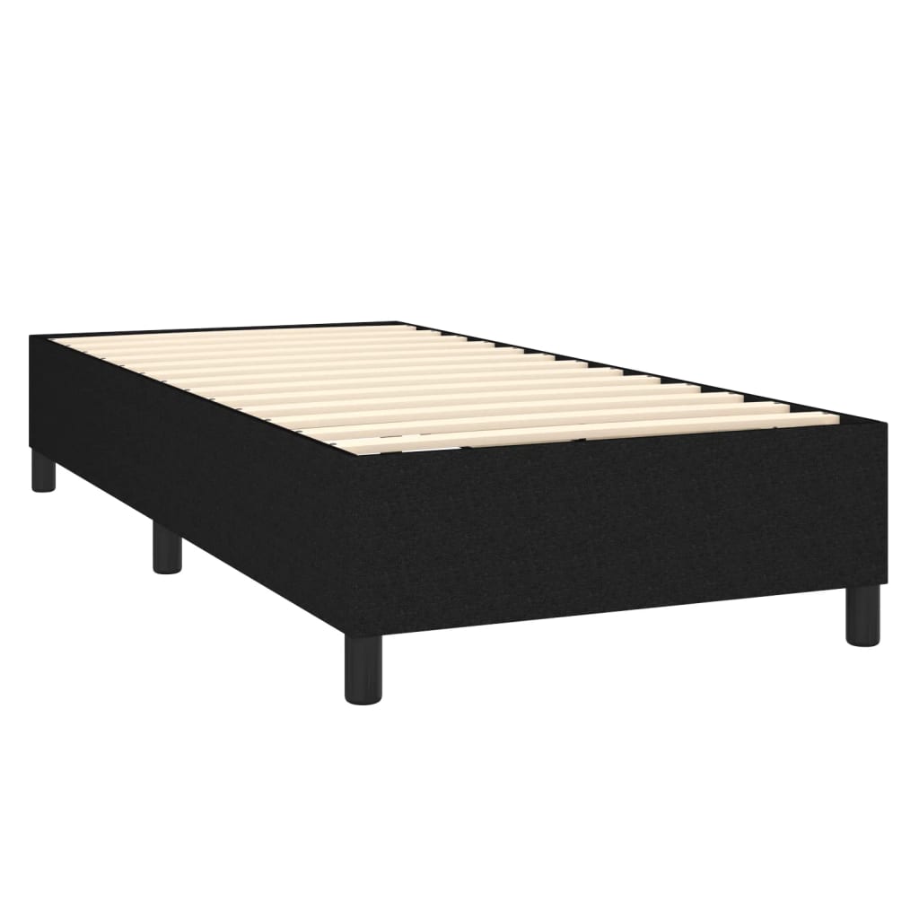 Letto a Molle con Materasso e LED Nero 90x200 cm in Tessuto - homemem39