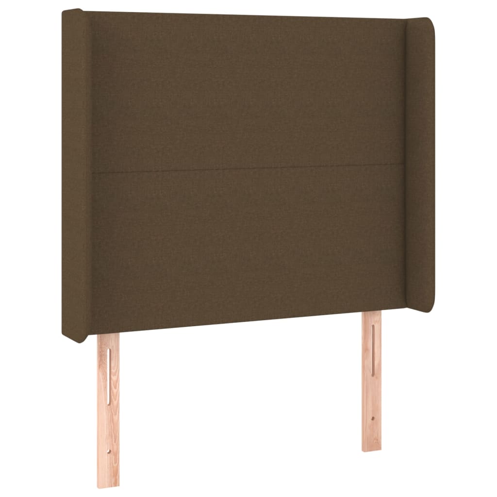 Letto a Molle Materasso e LED Marrone Scuro 90x200cm in Tessuto | homemem39